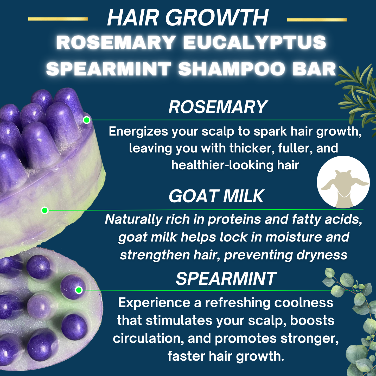 Rosemary Eucalyptus Hair Growth Shampoo Bar